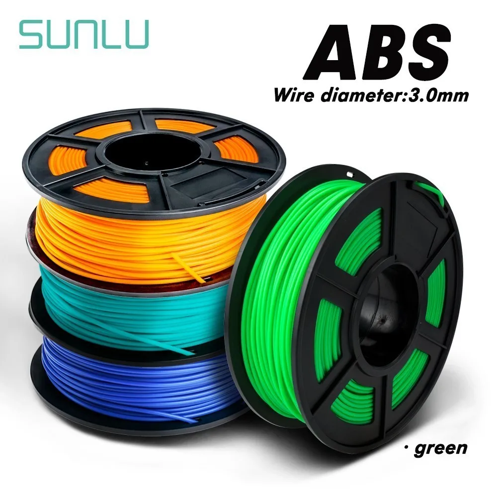 

SUNLU ABS 3D Filament For 3D Printer 3.00mm 2.2LBS With Spool 100% No Bubble Sublimation Blanks Plastic ABS Filament Box Packing