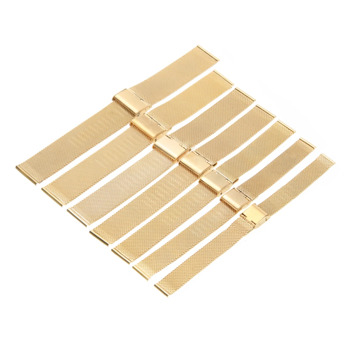 12mm/14mm/16mm/18mm/20mm/22mm/24mm Stainless Steel Watch Strap Straight End Bracelet Mesh Buckle Watch Band 4 Colors Shellhard