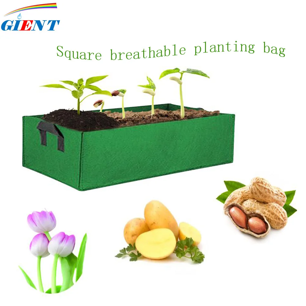 BreathableSquareFabricGrowBagPotBagsGardenPlantingBagVegetablePlantingBagPlanter