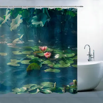 

Shower Curtain Hot Scenic Spring Landscape Cute Multifunctional 70X70 Inch Antibacterial Polyester (with Hook) Free Shipping