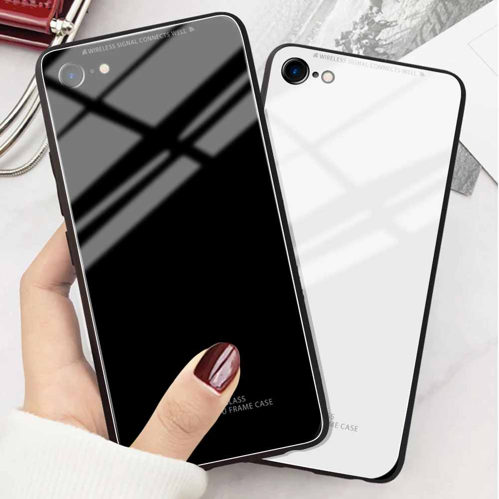 

Glass Phone Case For iPhone XS MAX XR X Fashion Cases Tempered Glass Colorful Pattern Cover For iPhone 6 6S 7 8 Plus Funda Shell