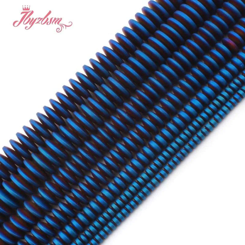 Круглые синие гематититовые бусины мерцающие искусственные женское ожерелье