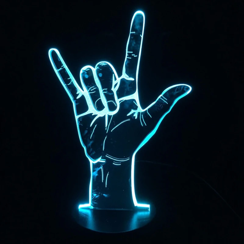 

3D LED Lamp Sign Language I Love You Table Night Light USB Operated Romantic Party Holiday Gift