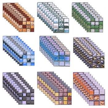 

10pcs 10*10cm Kitchen Wall Stickers Waterproof Self Adhesive 3D Mosaic Wall Sticker PVC Tile Decal Home Decor Art Accessories