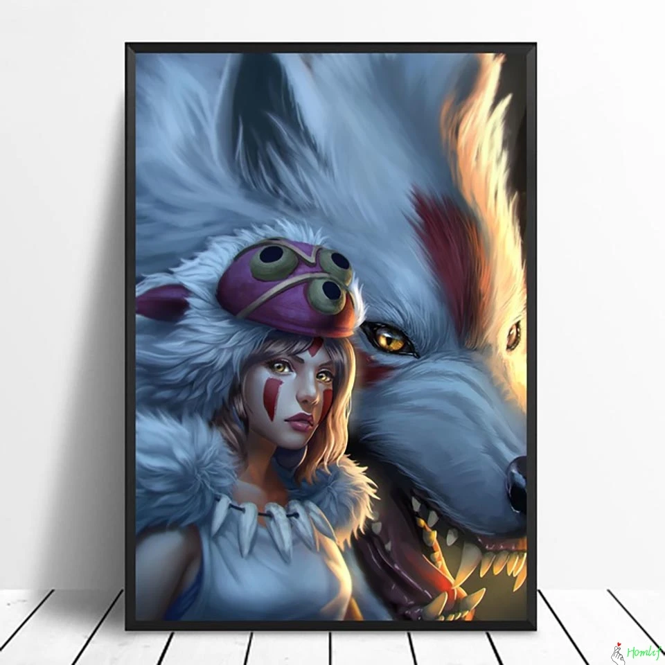 Diamond Painting Full Sqare Princess Mononoke 5d Embroidery Cross Stitch 3D Mosaic Needlework Crafts Christmas | Дом и сад