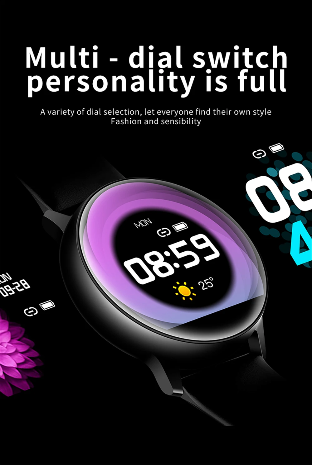 C009 Смарт-часы с полным сенсорным экраном, водонепроницаемые часы-браслет, женские Смарт-часы для IOS, Android, сердечного ритма, PK DT88