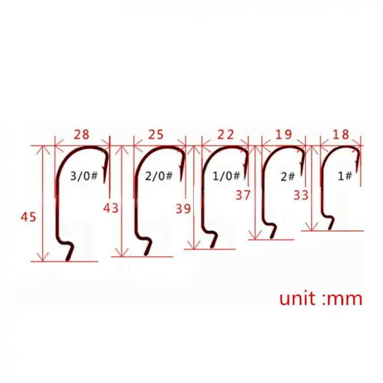 50 шт./лот размер 1-2#1/0-3/0# никелевый крюк костюм черный