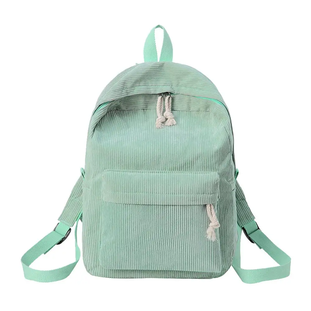 green Вельветовые рюкзаки для женщин Mochila модные зимние повседневные стильные Женские однотонные рюкзаки для девочек-подростков Прямая поставка - Цвет: green