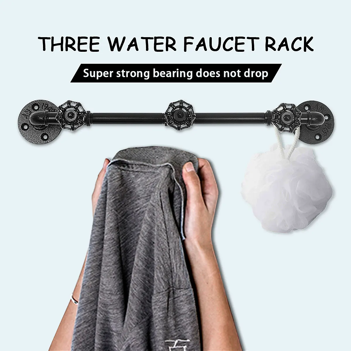 

Black Industrial Vintage Metal Coat Rack Iron Decorative Wall hooks for hanging for Living Room Furniture Hooks for Hanging