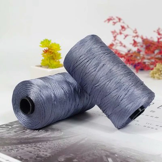 100g/reel  New Summer Crochet Yarn Satin Webbing Designed Blended Fancy Yarn for DIY Hat Handbag Thick Yarn 12