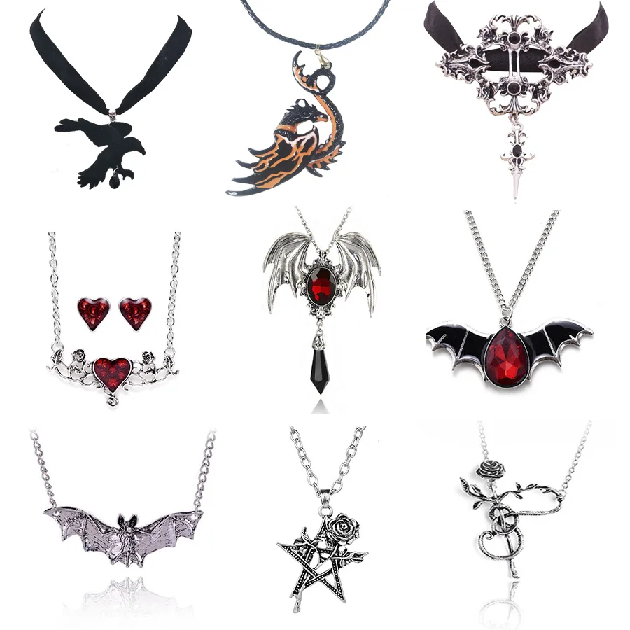 Animal Necklace Party Jewelry Eagle Gothic Gifts Plant Gragon Heart-Rose Women Cool