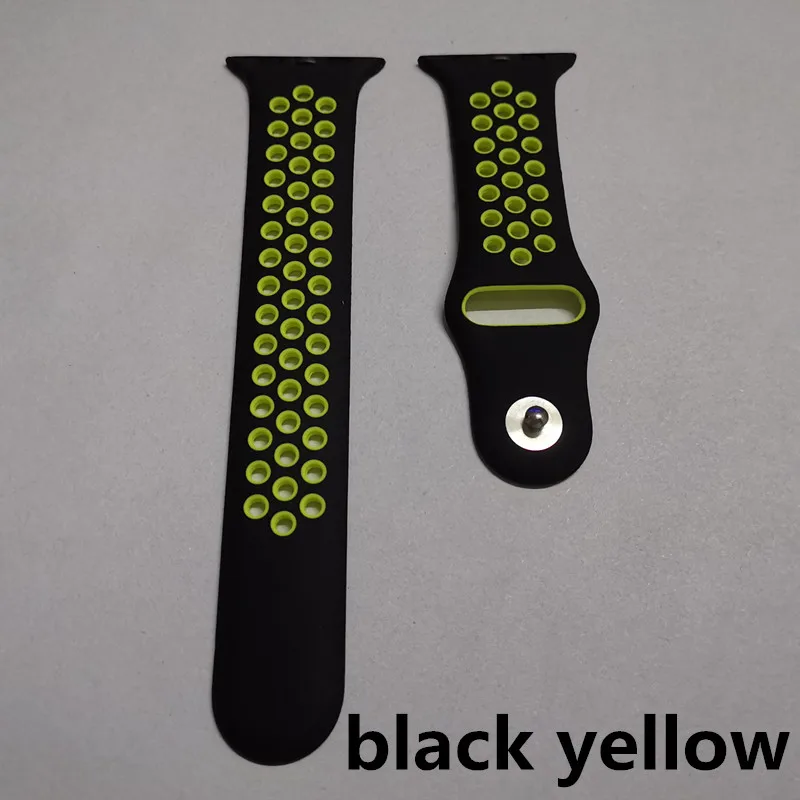 black yellow Универсальный ремешок 42/44 мм для умных часов F8 и часов 1-4 поколения часов - Цвет: black yellow