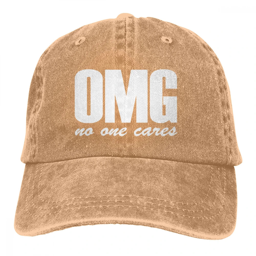 OMG No One Care Casquette черные унисекс Мужские Женские джинсовые бейсболка с ремешком кепки Регулируемая шляпа для гольфа папа - Цвет: Хаки