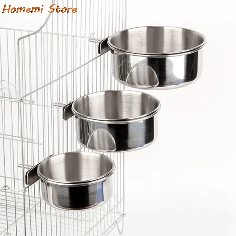 

Cat Dog Bowl Stainless Steel Cat Hanging Bowl Safeguard Neck Puppy Cats Feeder Non-slip Base Pet Bowls