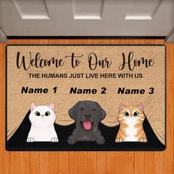 Custom Pet Name Welcome Doormat - Personalized Floor Mat & Home Decor Accessory - 50cmx80cm