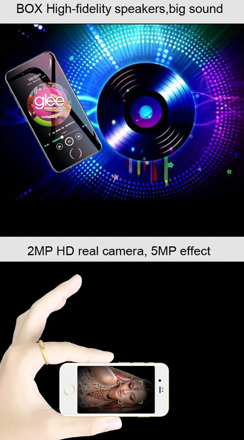 Anica I8 3g WCDMA смартфон четырехъядерный 1 ГБ ОЗУ 8 Гб ПЗУ 2,45 дюймов gps WIF Android 6,0 супер мини ультратонкая карта Роскошный мобильный телефон