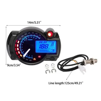 

Motorcycle Digital Light LCD Speedometer Odometer Tachometer W/ Speed Sensor 7 color display oil level meter Modern Universal