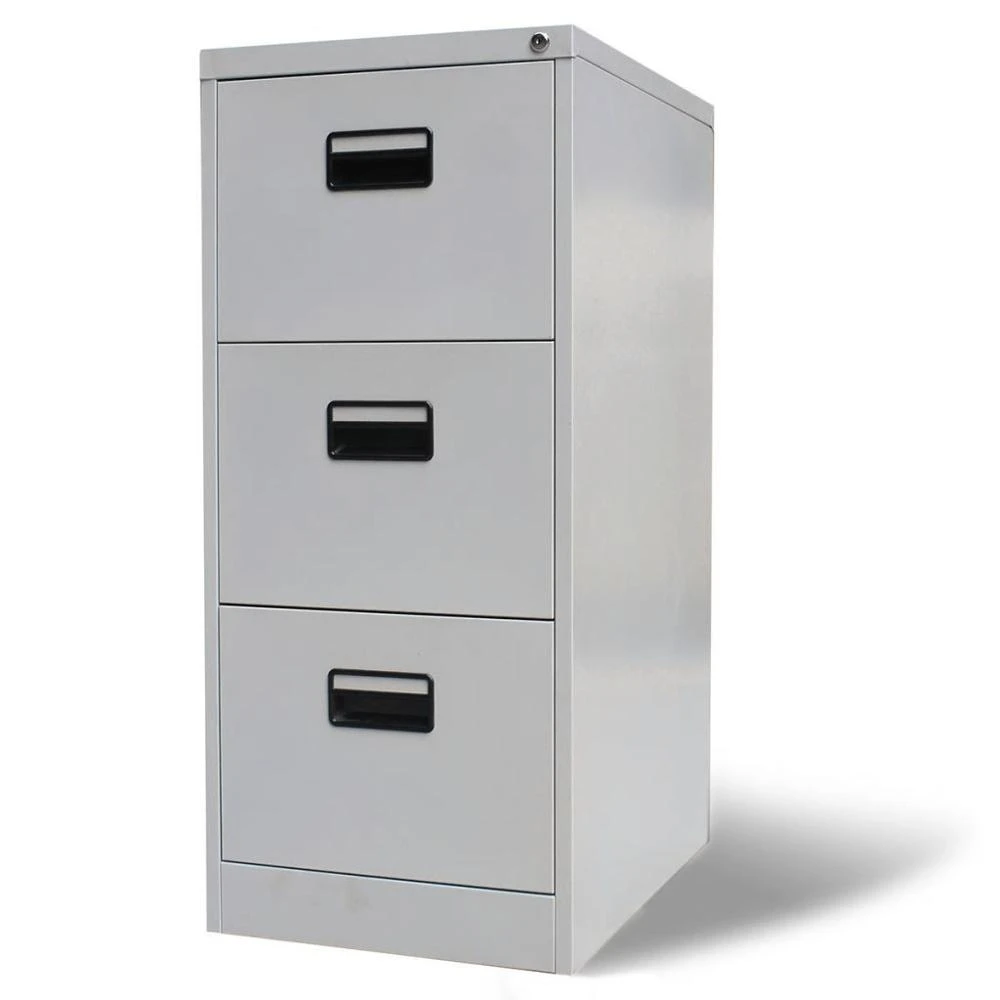 Filing Cabinet Mobile Storage Cabinet  File Cabinet with 3 Drawers Gray 40.4" Steel