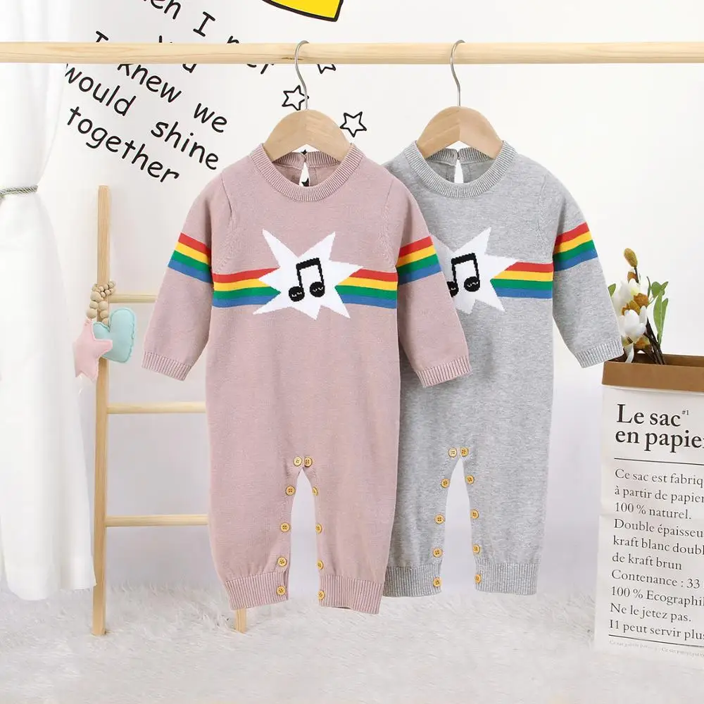 

Baby Rompers Jumpsuits Long Sleeve Cotton Knitted Newborn Bebes Overalls for Boys Girls One Pieces Outfits Clothes Autumn Winter