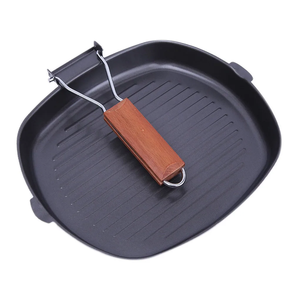 20/24cm Camping Non-stick Pan Steak Kitchen Supplies Foldable Griddle BBQ Frying Easy Clean Skillet Picnic Iron