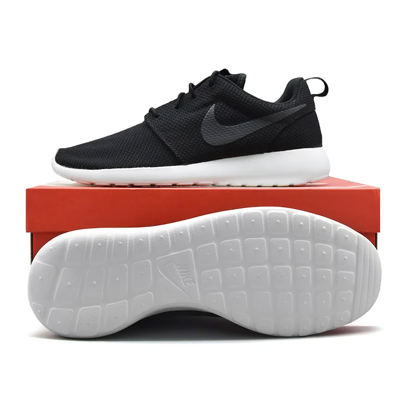 Оригинальные мужские кроссовки для бега на открытом воздухе от NIKE ROSHE RUN, черные 511881-010