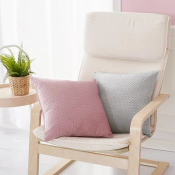 

1pc 45*45 Pillowcase Pillow Cover Pillow Case Cushion Cover Cotton No Filling Embossing Pink/Gray Decorative Square Home Office