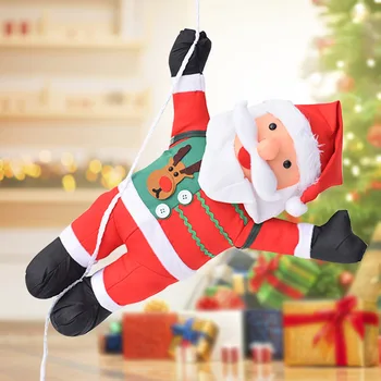 

60cm Rope Ladder Door Wall New Year Santa Claus Doll Kids Gifts Toys Christmas Decor Indoor Outdoor Hanging Ornament Funny Party