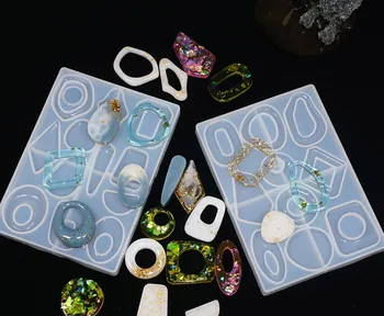 

DIY Crystal drop glue Silicone Mold Necklace Earrings Pendant Jewelry Geometric Irregular molds for Jewelry Making