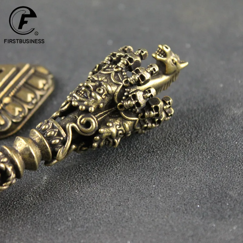 Tea Needle Set Brass Buddha Instrument Ba Jin Just Vajry Pestle Feng Shui Ornament Copper Tea needle Desk Decor Retro Crafts