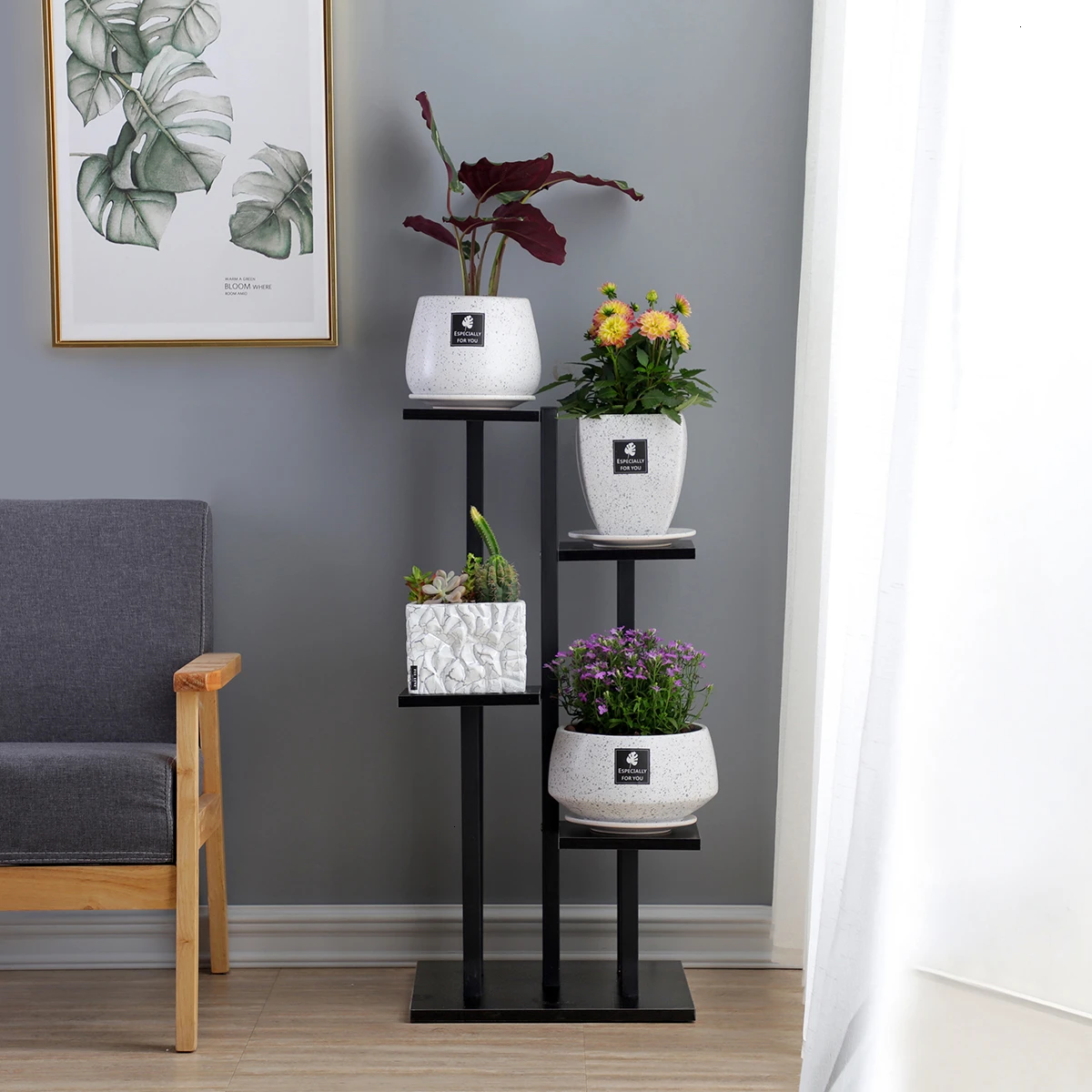 

Simplicity Indoor Multi-storey Flower Rack Landing Type Balcony Shelf Green Luo Chlorophytum Bonsai Frame Flowerpot Frame