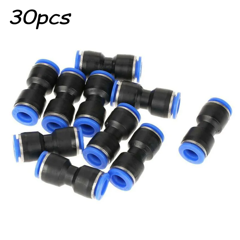

30pcs Quick Release Straight Direct Push Connectors Air Line Fittings Durable
