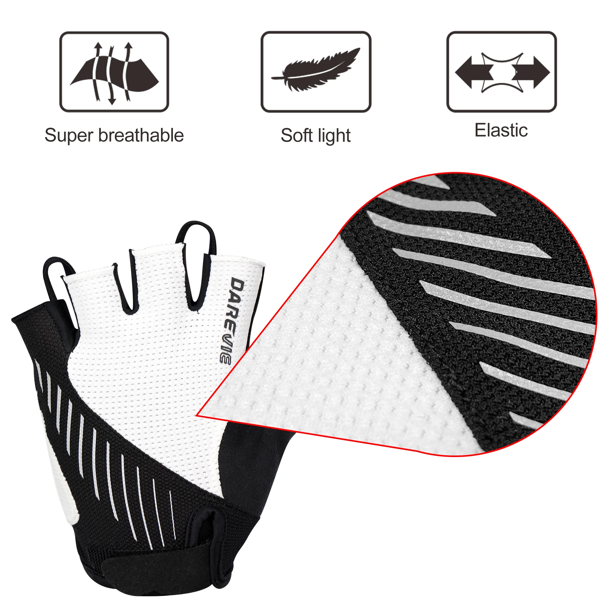 DAREVIE MTB Cycling Gloves Half Finger Taiwan Fabric Gel Padded Shockproof Breathable Quick Dry Cool cycling gloves
