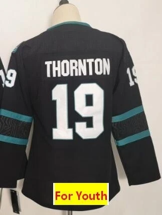 Все Прошитые Молодежные Детские трикотажные изделия Brent Burns Erik Karlsson Joe Thornton Logan от кутюр Joe Pavelski Evander Kane - Цвет: Бежевый