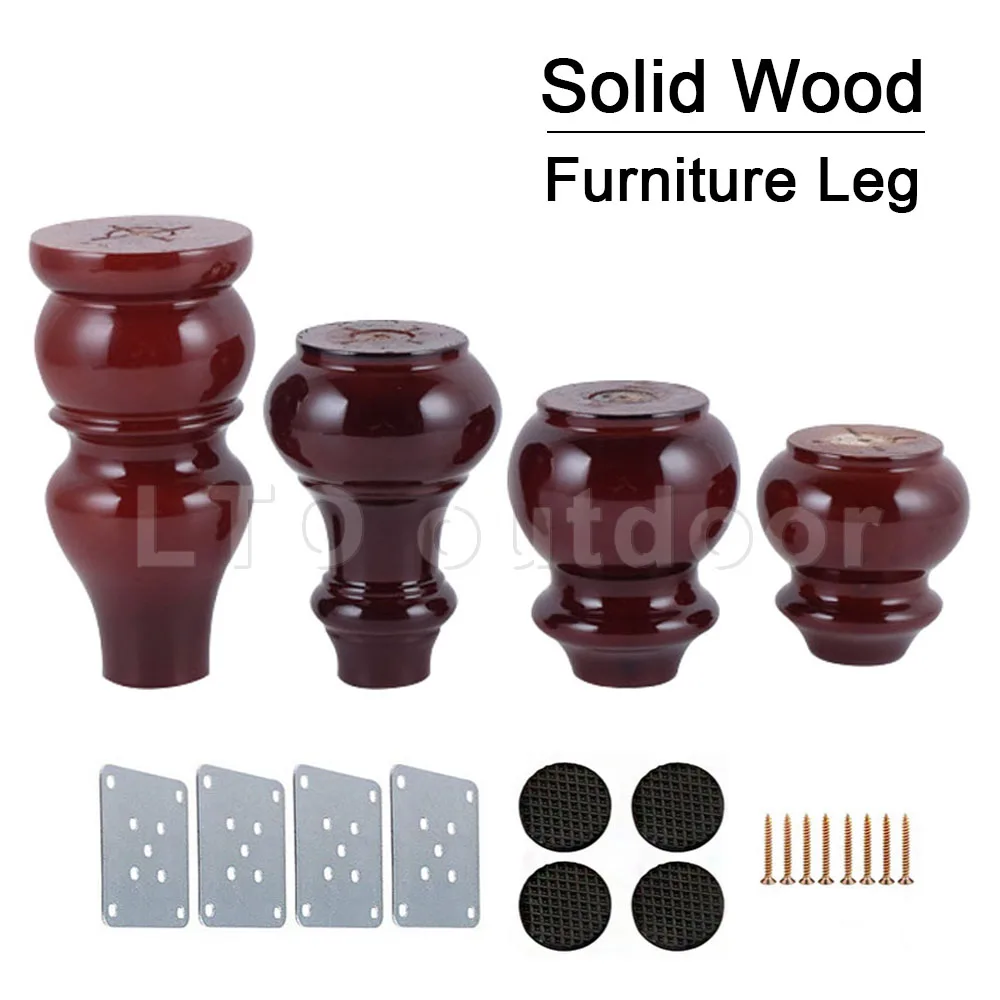 

1/4PCS Solid Wood Furniture Legs Replacement Black Finished Applicable Foot For Sofa Bed Cupboard Dressing Leg 80/100/120/150mm