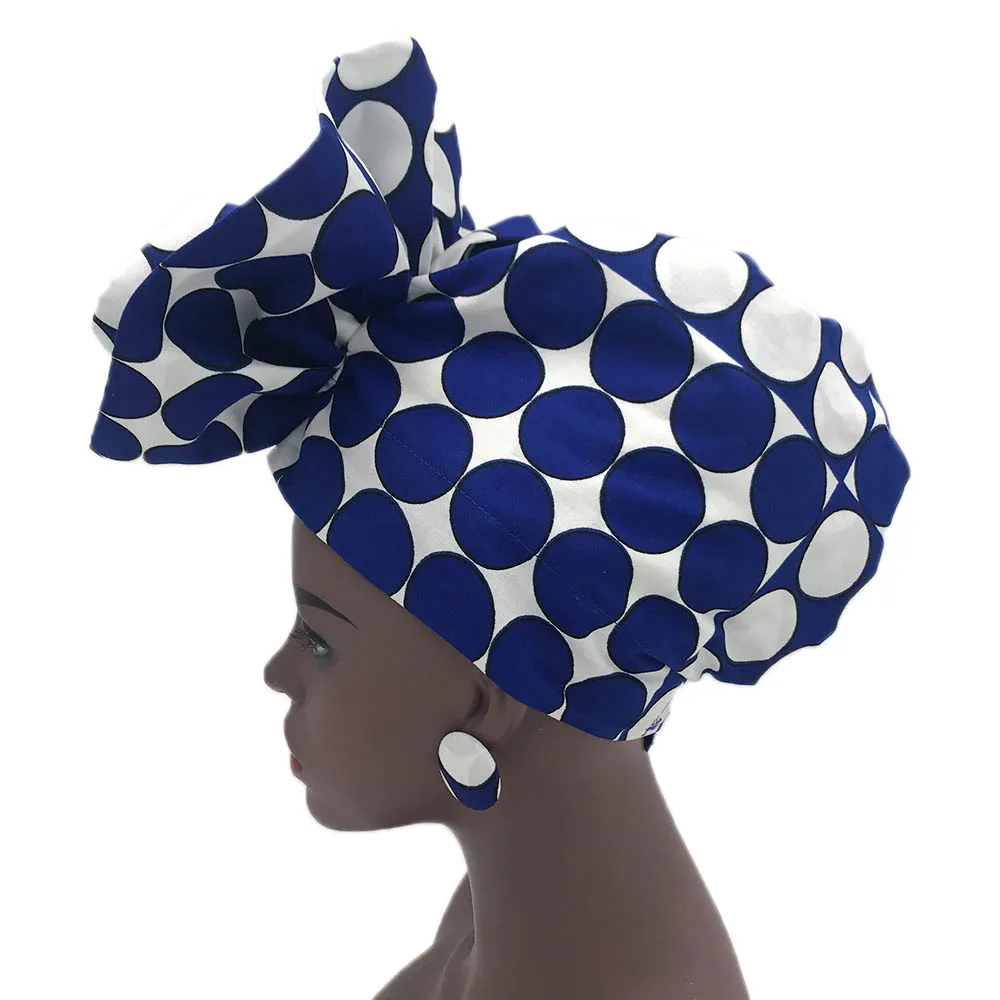 African headwrap flower shape headtie turban wax fabric nigerian headwear auto gele print wax headgear (22)