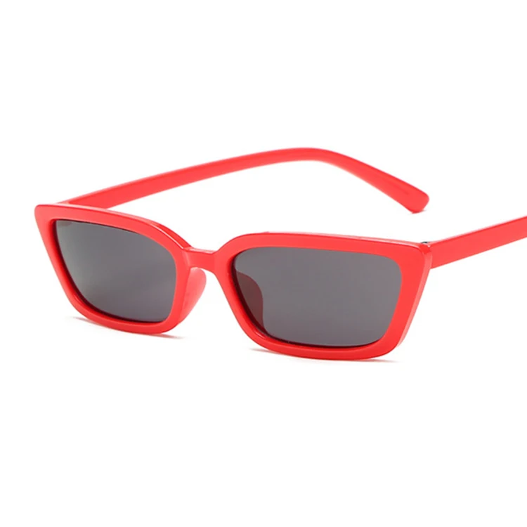 Маленький модный кошачий глаз солнцезащитные очки Женские винтажные пластиковые зеркальные Ретро Черные солнцезащитные женские очки оculos De Sol Feminino UV400 - Цвет линз: Red Gray
