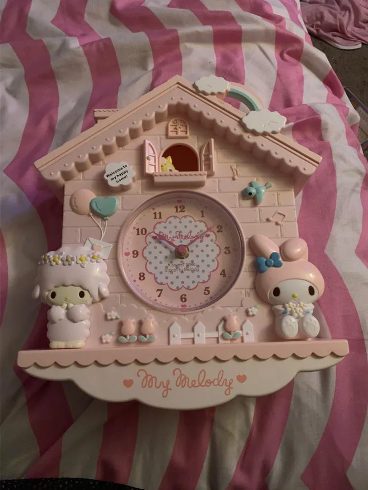 12 дюймов Розовые Настенные часы дети большие 3D бесшумные часы декор дома качели Oclock Мелодия Две звезды девушка спальня гостиная подарок Nixie