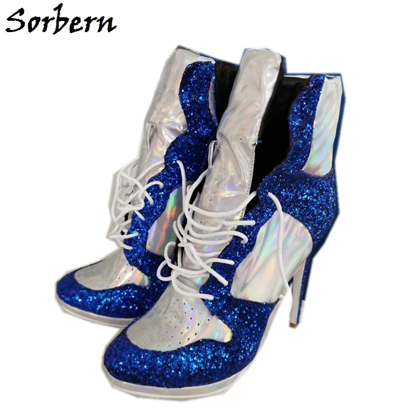 silver high heel sneakers