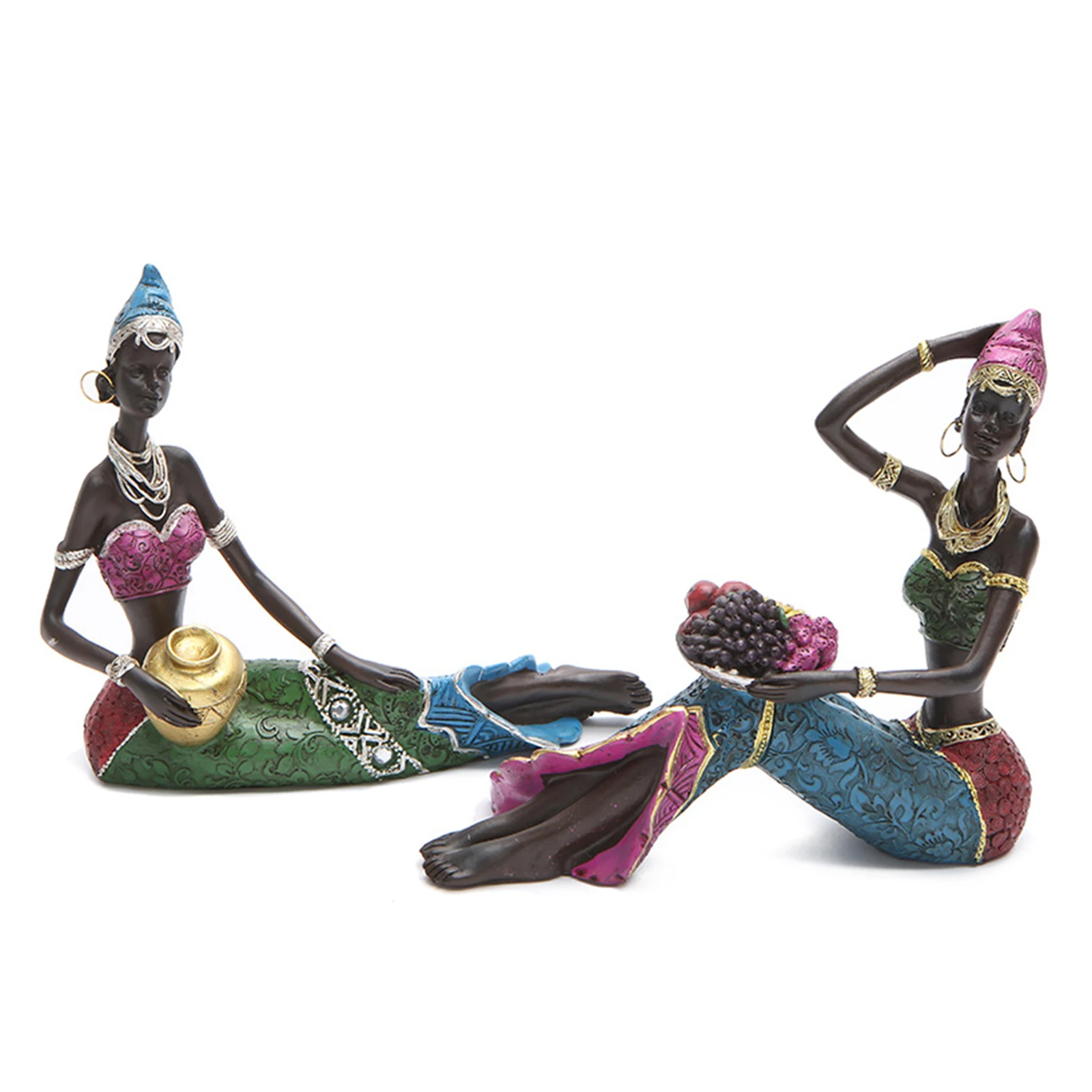 Statue de Femme Tribale Africaine en Résine, Étagère, Sculpture d'Art, Décoration de Jardin Intérieure et Extérieure, Nouvelle Collection