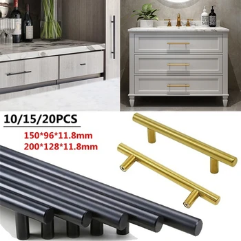 

5/10Pcs Aluminum Alloy Kitchen Cabinet Handles Furniture Door T Bar Straight Handle Pull Knobs Drawer Furniture Hardware Handle