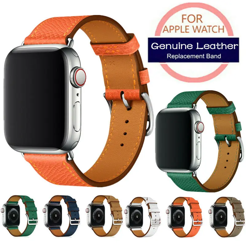 

Luxury Genuine Leather Watch Bands for Apple Watch Series 5 4 3 2 1 Cross Pattern Bracelet Strap Loop for iWatch 40/44/38/42mm