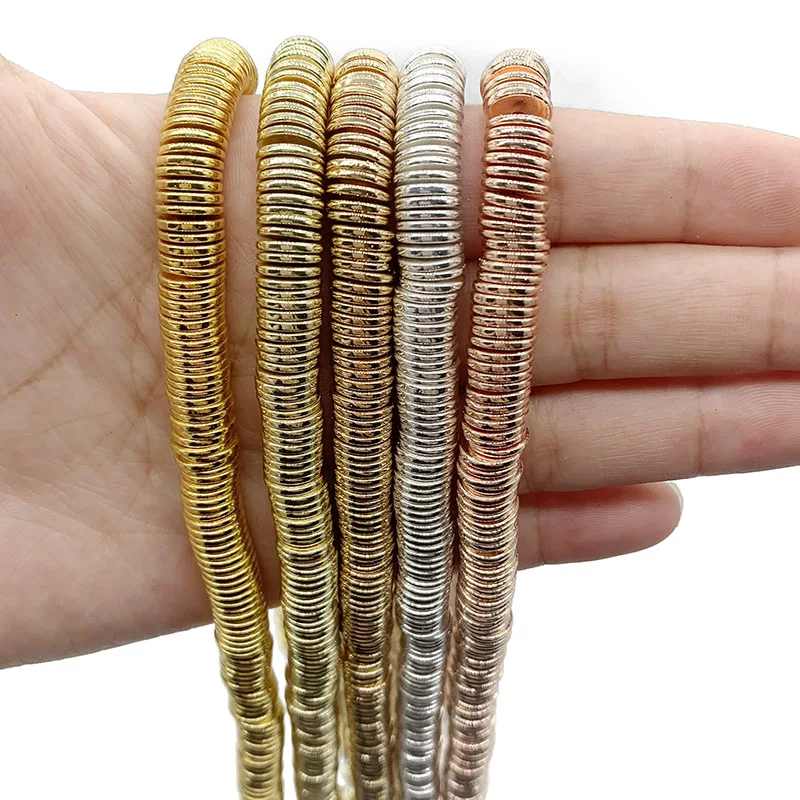Gold Hematite Flat Round Spacer Beads