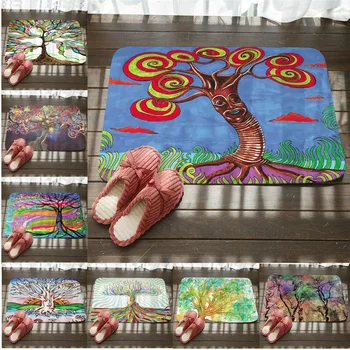 

Colorful Tree Anti-Slip Carpet Door Mat Doormat Outdoor Kitchen Living Room Floor Mat Rug