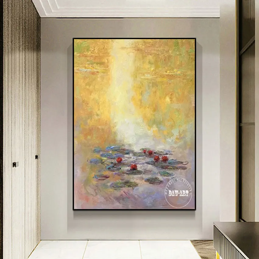 

Copy Famous Top Selling Contemporary Handmade Canvas Wall Pictures For Home Decoration Plants In The Pond Oil Painting Unframed