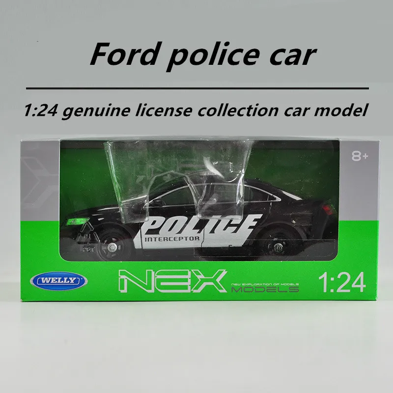 WELLY 1:24 Ford Полицейская машина, модель автомобиля из сплава, модель автомобиля, украшение автомобиля, коллекция подарков, игрушка для литья под давлением, модель для мальчика