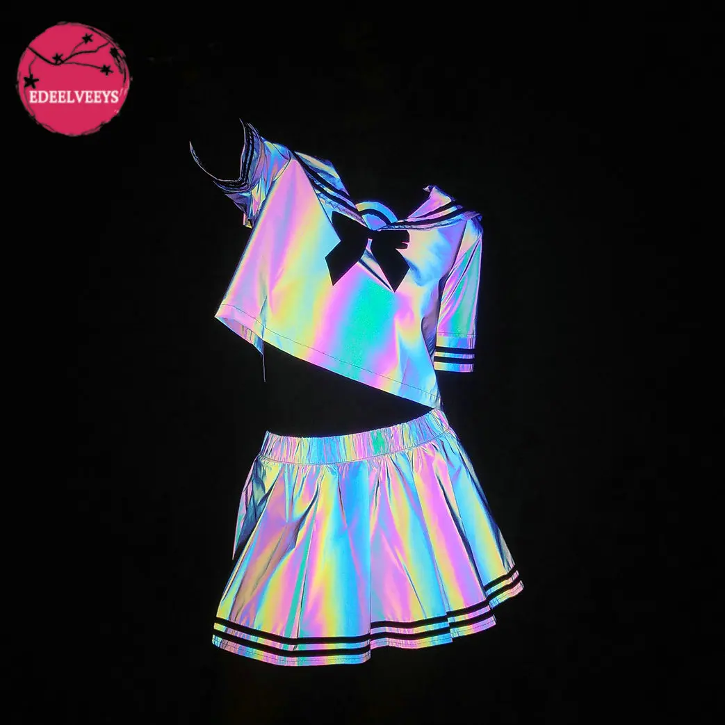 2in1 Lolita Cosplay Reflective Evening Party Schoolgirl Outfit for Womens Sailor Costumes Lingerie Set with Top Shirt Mini Skirt 2023 new design 53cm original metoo plush jibao kepple dolls in lolita style with fashion dress for children as christams gift