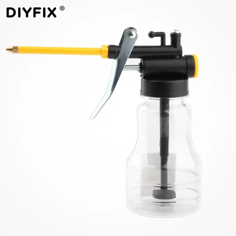 

DIYFIX 250ml Grease Gun Oil Pump Lubricating Oil Can Plastic Transparent Hose High Pressure Oiler Oil Injector Can Car Repair