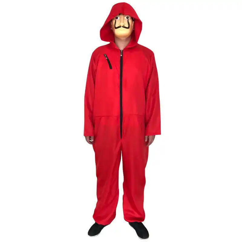 Red jumpsuit with hoodie Clearance