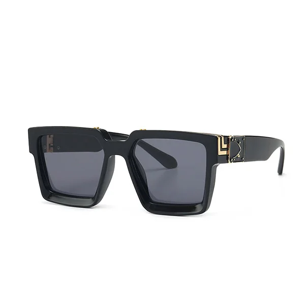 Винтажные Квадратные Солнцезащитные очки для женщин Роскошные брендовые черные белые Солнцезащитные очки женские негабаритные элегантные очки для женщин - Цвет линз: C1 Black Frame Black