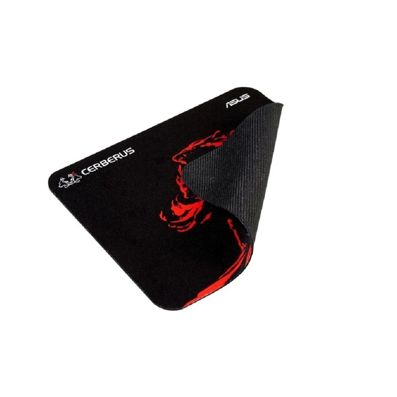 Коврик для мыши ASUS Cerberus Mat Plus, резиновая основа, тканевая поверхность, 450 x 400 x 3 мм, цвет: черный/красный